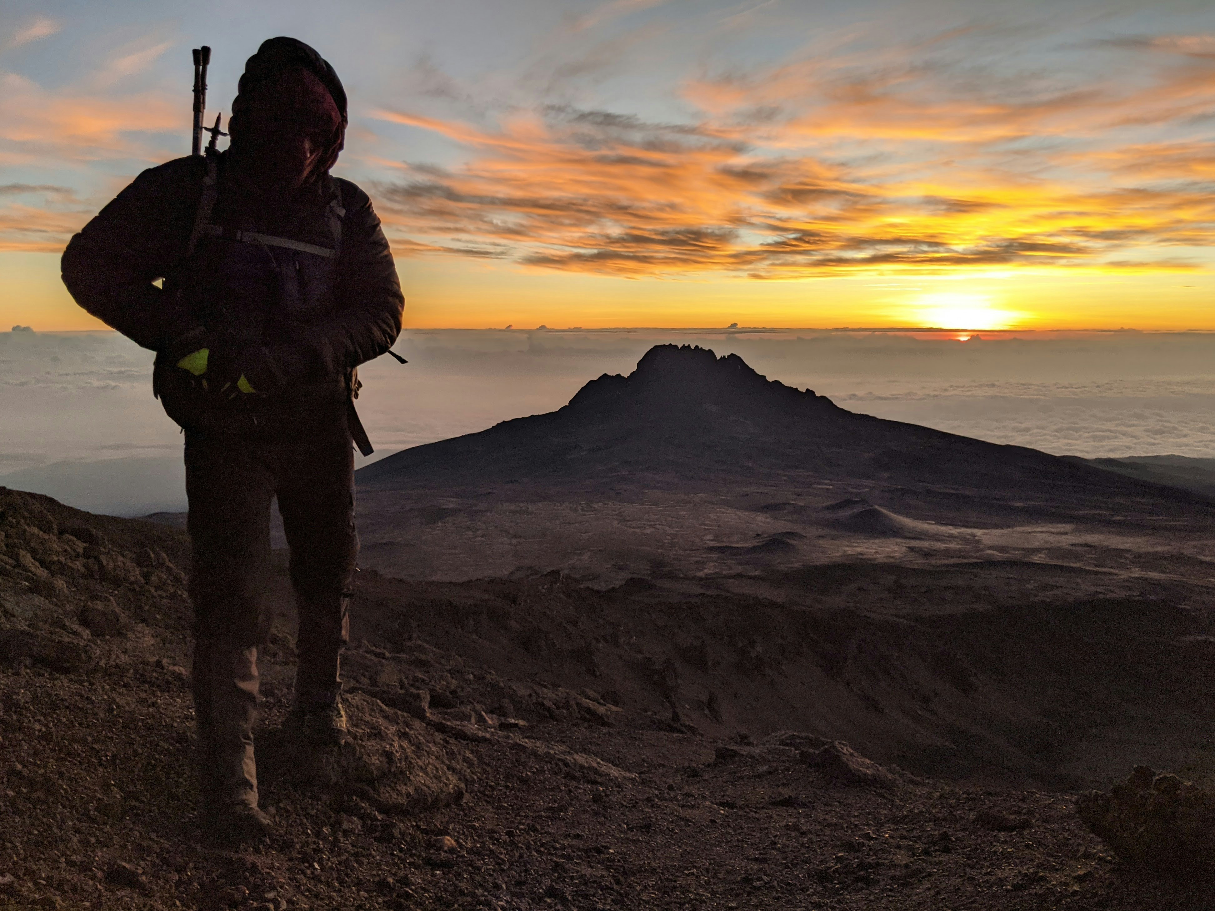 Kilimanjaro peak above clouds